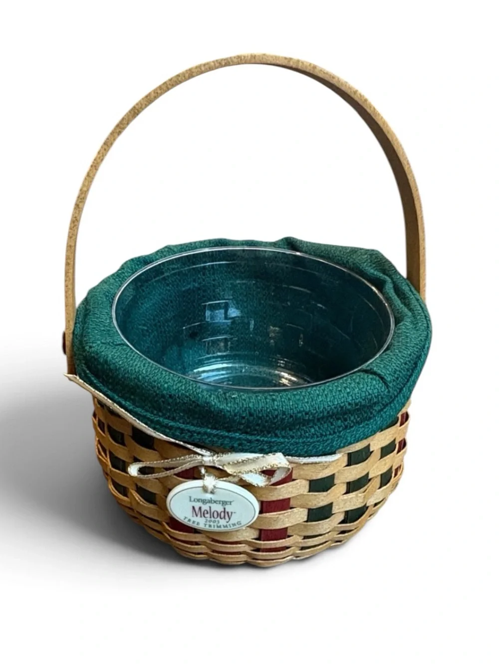 Longaberger 2003 Melody Tree Trimming Basket Liner Protector & Tie-On